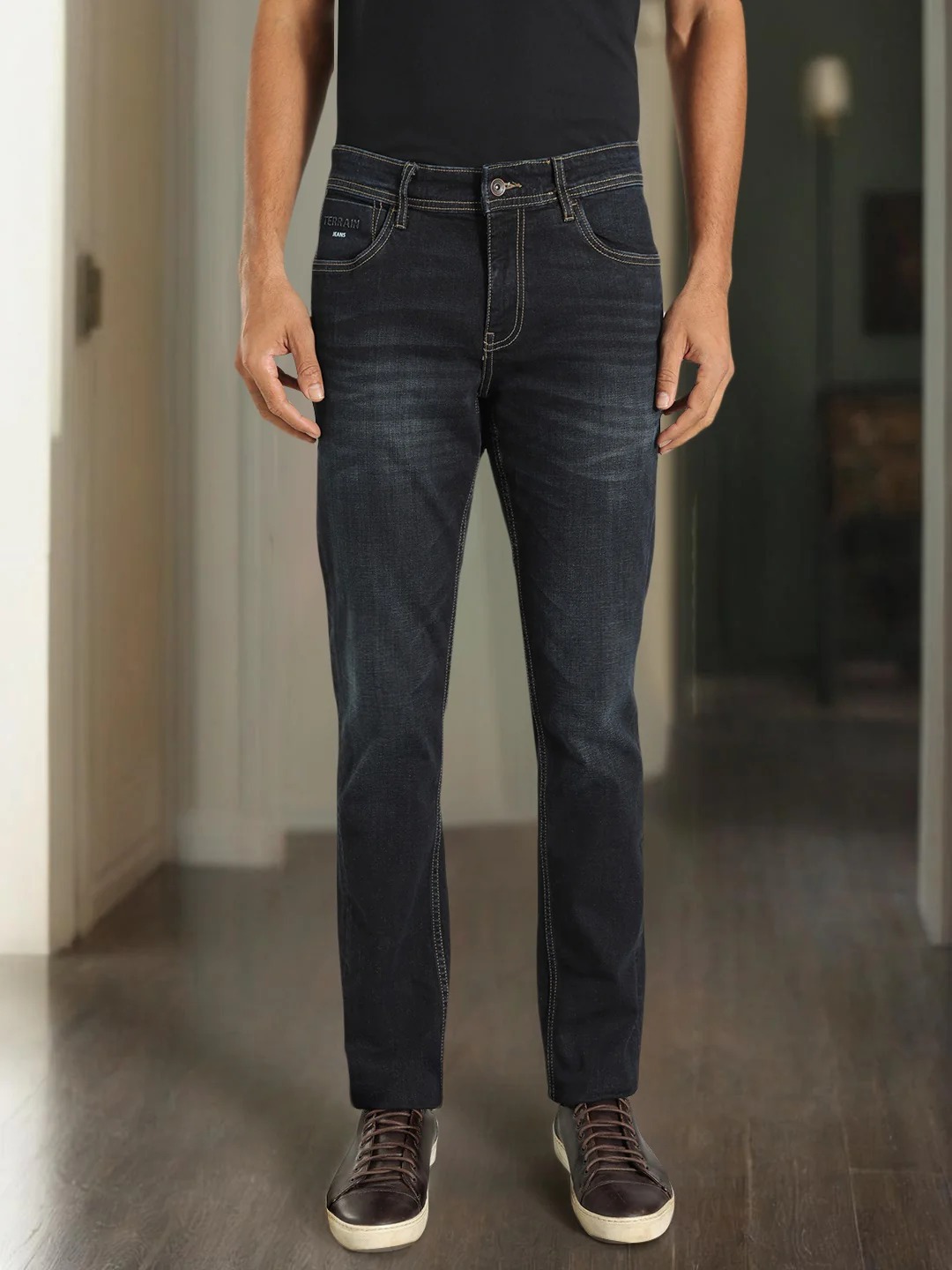 Indian Terrain Men Dark Blue Jeans